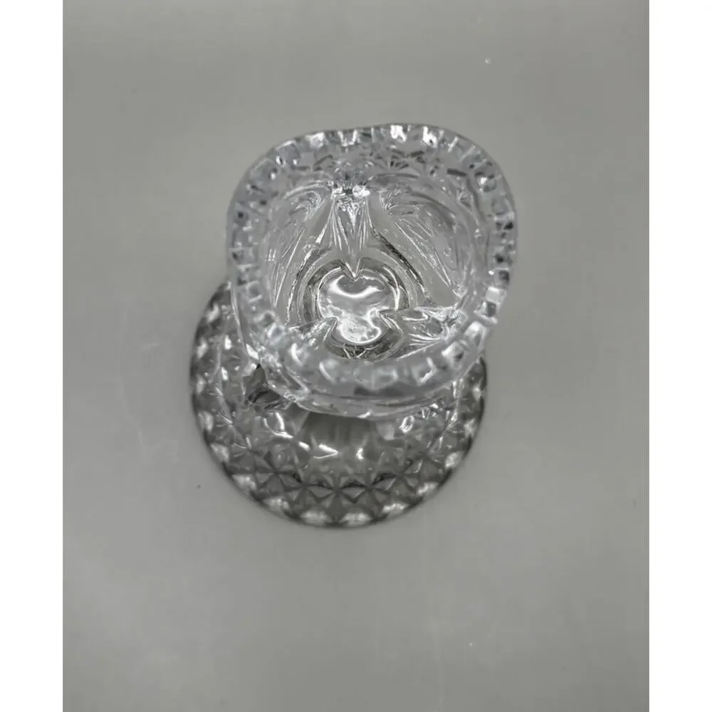 Vinatage Monarch Collection Lead Crystal Swann, Diamond Cut Taper Candle Holder